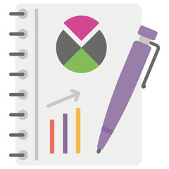 Blog pen flat icon design 