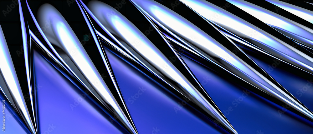 Poster metallic flow, an abstract of sleek lines and shiny textures, blending modern design with fluid dyna