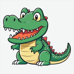 vector cute funny crocodile