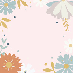 Fototapeta na wymiar Abstract Background with flowers and bagde