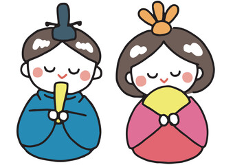 おだいりさまとおひなさまのイラスト
