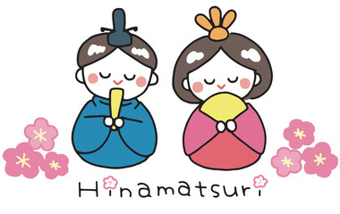 可愛いひなまつりのイラスト