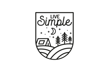 Live simple, Camping Vintage Quote SVG Design