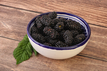 Natural organic blackberry in the bowl