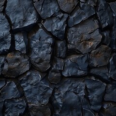 Light on a Dark Stone Wall in the Style of Extruded Design - Dark Black and Indigo Accurate and Detailed Bold Black Lines Layered Depth Background created with Generative AI Technology