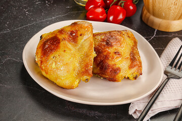 Roasted chicken thigh with spices