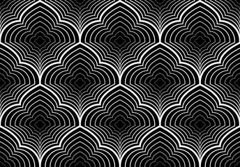 Abstract geometric pattern with stripes, lines. Seamless vector background. White and black ornament. Simple lattice graphic design.