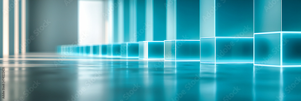 Poster inside the digital core, a futuristic vision of architecture and technology, where light and space i