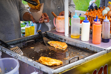 Indonesian street food delight martabak telor at street food festival