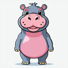 vector cute hippo