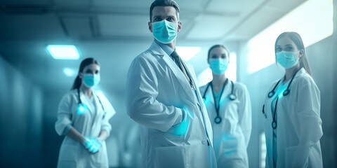 Team of doctors working in a hospital.
- 741223208