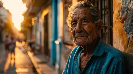 Zelfklevend Fotobehang Senior man standing on street outdoors © wildarun