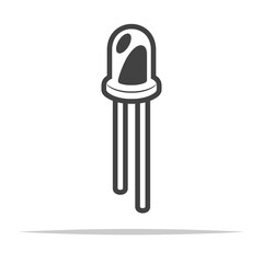 Light emitting diode component part icon transparent vector isolated - 741223430