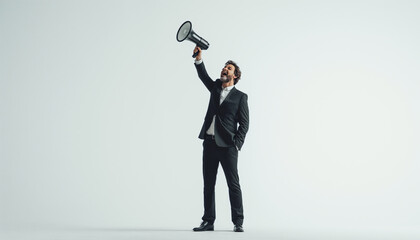 Professional person with megaphone - business concept