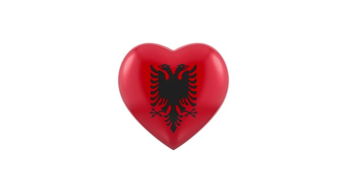 Pulsating Albania flag heart