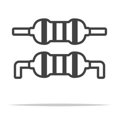Resistor electrical component icon transparent vector isolated - 741227864