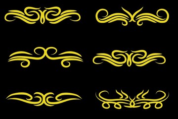 Set of vintage golden monograms and decorations for design. Vector version also available in gallery