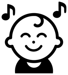 赤ちゃんのアイコン 黒