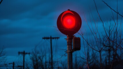 Red alarm. Alert system. Red light signals danger - obrazy, fototapety, plakaty