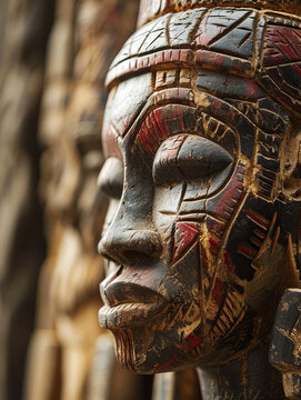 Close-up shots of intricate cultural artifacts, emphasizing artistic details and textures, capturing the essence of Aborigine cultural heritage.