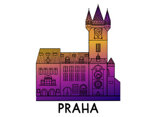 Prague astronomical clock. Praha old square