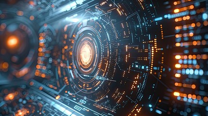 Futuristic Cyber Security Background, Generative AI