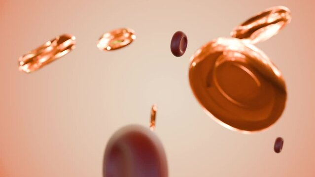 3d animation of hypochromic red blood cells are red blood cells that have less color than normal when examined under a microscope. 