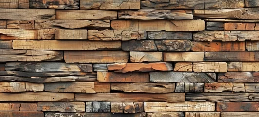 Fototapete Brennholz Textur Stacked Firewood Texture, Natural Wooden Logs Background for Rustic and Cozy Concepts 