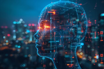 Illustration of artificial intelligence and humans