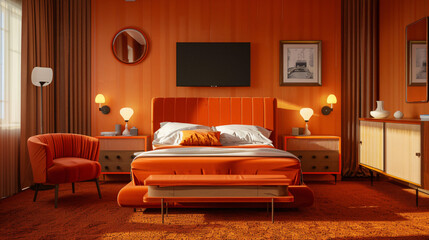 3d rendering orange vintage
