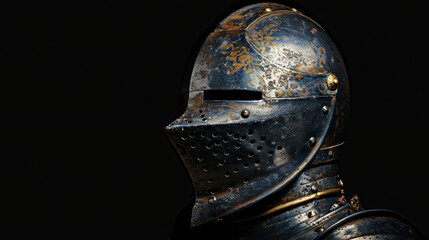 Medieval knightly Italian helmet Armet.