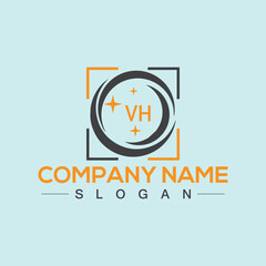 Initials letters VH square vector logo design for company branding