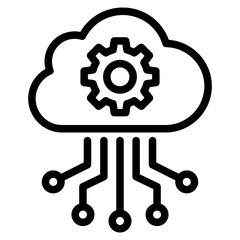 Obraz premium Cloud Based Sharing Line Icon