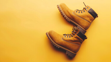 Men's fashion brown boots with leather pad. - Powered by Adobe