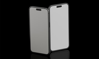 smartphone mockup white screen. mobile phone vector Isolated on black Background. device UI UX...