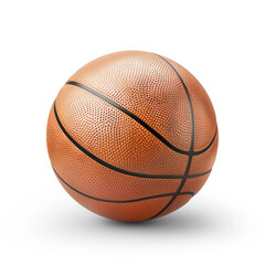 High-quality image of a classic orange basketball, with detailed texture and black lines, isolated...