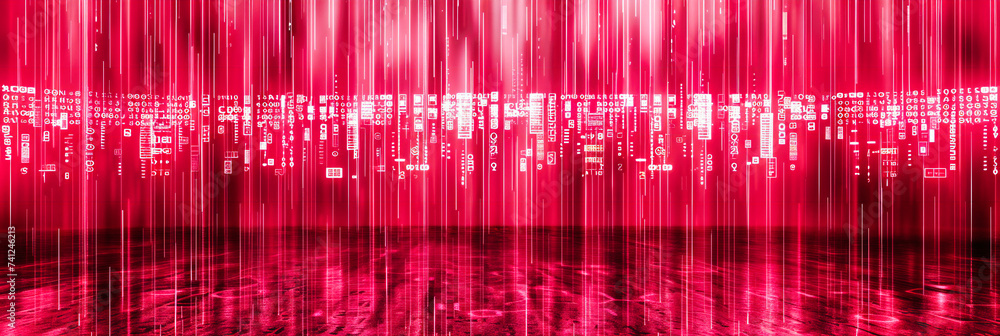 Poster digital spectrum, abstract exploration of light and color in a technological realm