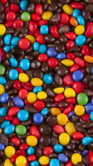Fototapeta na wymiar Colorful candies as a background, closeup of photo. Generative AI.