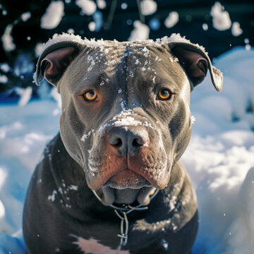 Perro en la nieve 