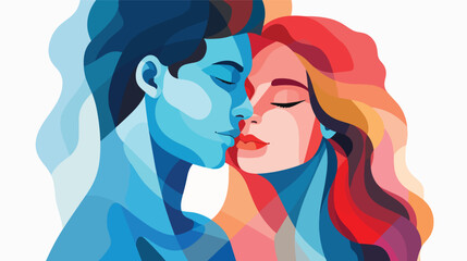 Men and women who embrace together vector illustration.