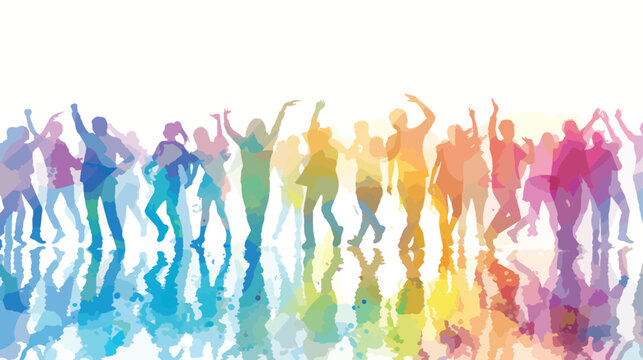 Party background with people isolated white background.