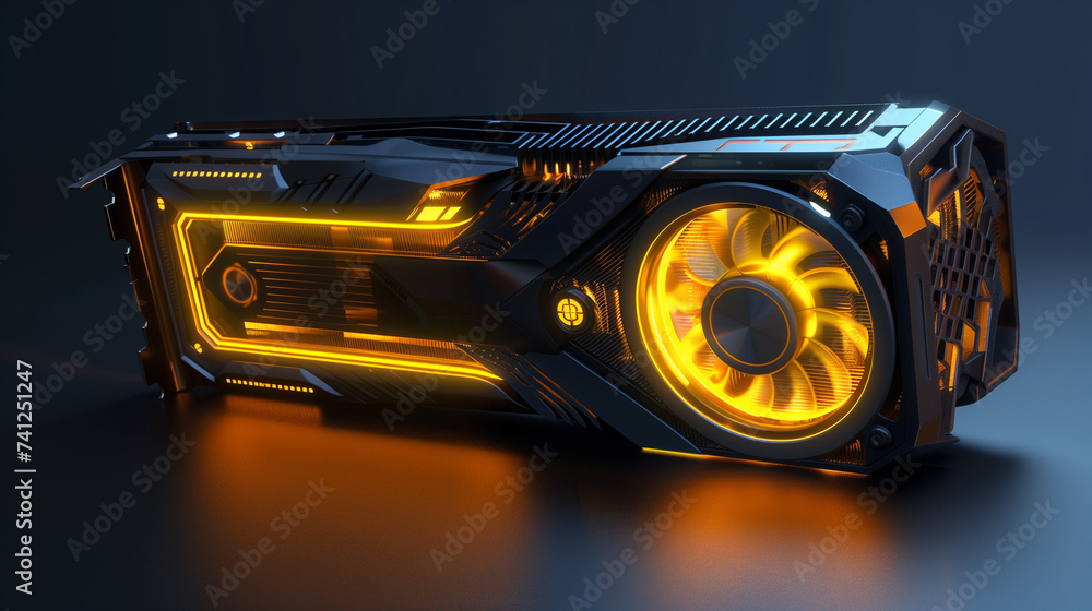 Poster high end graphic card technology for ai data processing, artificial intelligence research and growth