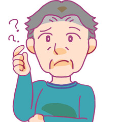 困っているシニア男性のイラスト