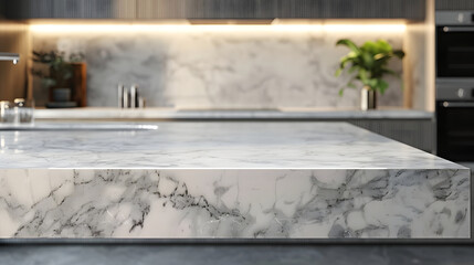 a white marble countertop for showcasing products