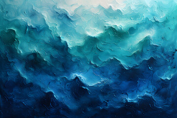 Blue Waves on White Background