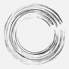 Grunge frame in circle shape on white background Vector illustration