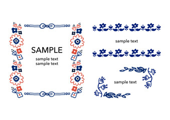 北欧風カジュアルな花のフレーム