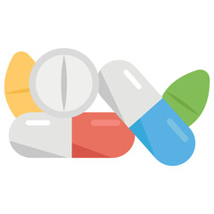 Medicines flat icon design, drugs 