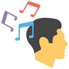 Flat icon design of music therapy 