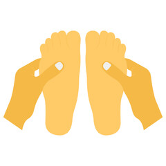 Foot massage flat icon design 